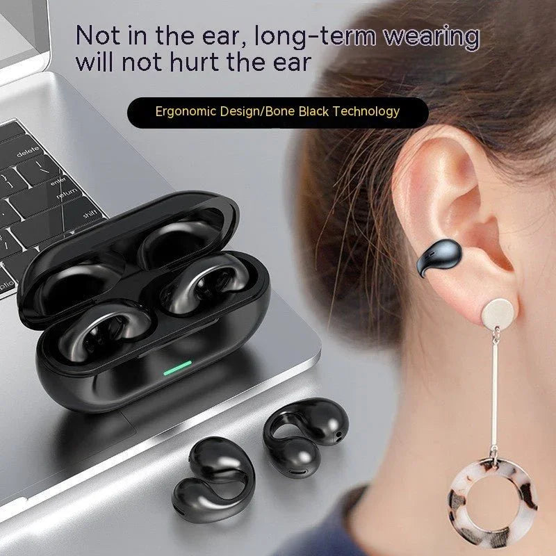 Wireless Ear Clip Bluetooth Headset TWS Comfortable Wear Not In - Ear Sports Wireless Bone Conduction 5.3 Bluetooth Headset - Show Gadgets