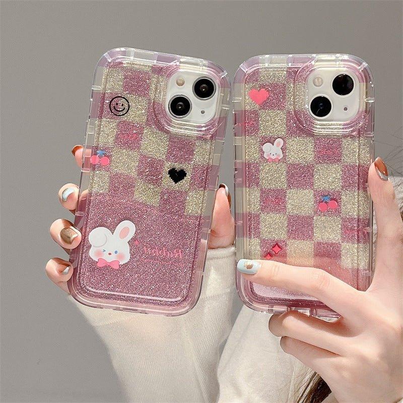 Korean - style Print Rabbit With Sequin Phone Case - Show Gadgets