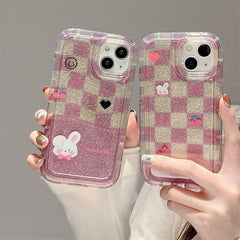 Korean - style Print Rabbit With Sequin Phone Case - Show Gadgets