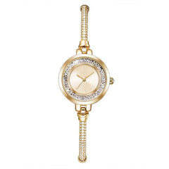 Women's Thin Strap Bracelet Watch Rhinestone Quicksand Small Dial Bracelet Watch Retractable Adjustable Watch - Show Gadgets