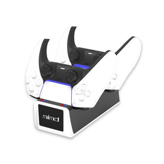 White and black gaming headset with controller on a white background