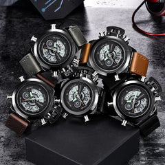 Fashion Belt Multi - functional Double Display Sports Watch For Men - Show Gadgets