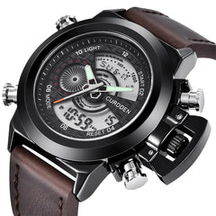 Fashion Belt Multi - functional Double Display Sports Watch For Men - Show Gadgets