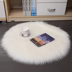 Hair Plush Wool Round Carpet – Soft Bedroom Floor Mat for Home Comfort - Show Gadgets