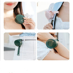 Portable Wrist Fan Mirror Leafless USB Rechargeable 3 Speed Adjustable Air Cooler Handheld - Show Gadgets