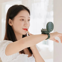 Portable Wrist Fan Mirror Leafless USB Rechargeable 3 Speed Adjustable Air Cooler Handheld - Show Gadgets