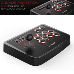 Arcade fightstick for PS4/PS3/PC/Nintendo Switch on a white background