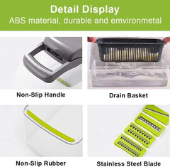 15 In 1 Vegetable Chopper, Salad Fruit Vegetable Food Chopper Slicer Peeler - Show Gadgets