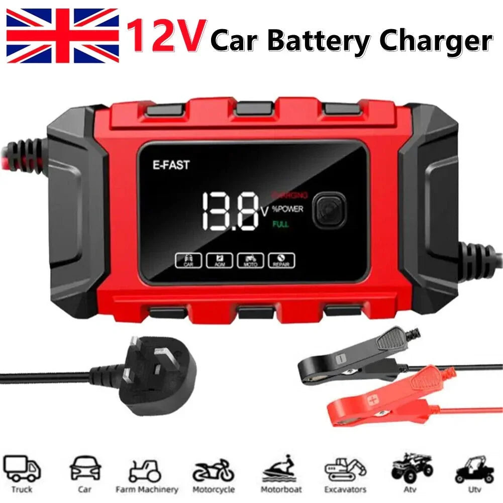 12V Intelligent Motorcycle Motorbike Car Battery Charger Automatic Smart Trickle - Show Gadgets