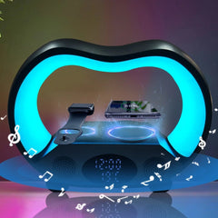 2024 New 6 In 1 Smart Remote Control Bluetooth - compatible Ambience Intelligent LED Table Lamp Multi - function Wireless Charger Night Light Bluetooth - compatible Speaker - Show Gadgets