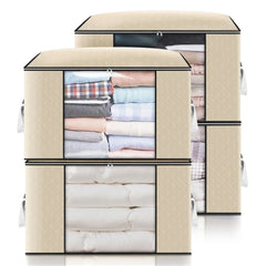 4PCS Clothes Organiser With Zip Underbed Wardrobe Cube Closet Box Organiser - Show Gadgets