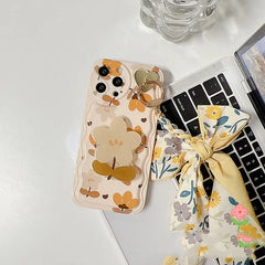 Autumn Leaves And Flowers With Bow Silk Scarf Phone Cases - Show Gadgets