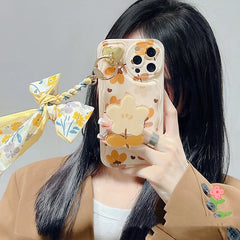 Autumn Leaves And Flowers With Bow Silk Scarf Phone Cases - Show Gadgets