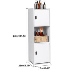 Waterproof Bathroom Storage Cabinet Free Standing Cabinet Organizer Unit White - Show Gadgets