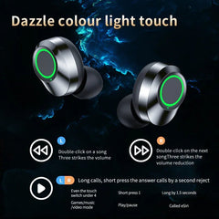 YD03 Wireless Bluetooth - compatible Headset TWS Large Screen Smart Digital Display In Ear Breathing Light - Show Gadgets