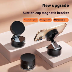 Foldable Magnetic Vacuum Car Phone Holder Foldable Suction Cup With Suction Cup Hands - Free Navigation For Smart Phone - Show Gadgets