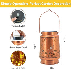 Hummingbird Solar Lantern Metal Hanging Light LED Decorative Light Garden Decor - Show Gadgets