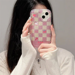 Korean - style Print Rabbit With Sequin Phone Case - Show Gadgets