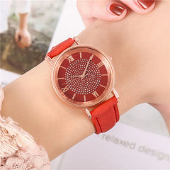 Ladies Fashion Sun Pattern Roman Scale Quartz Watch Watch - Show Gadgets