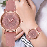 Ladies Fashion Sun Pattern Roman Scale Quartz Watch Watch - Show Gadgets