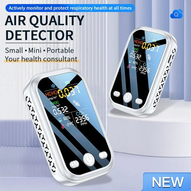 Handheld Portable Air Quality Detector With Indoor Temperature And Humidity - Show Gadgets