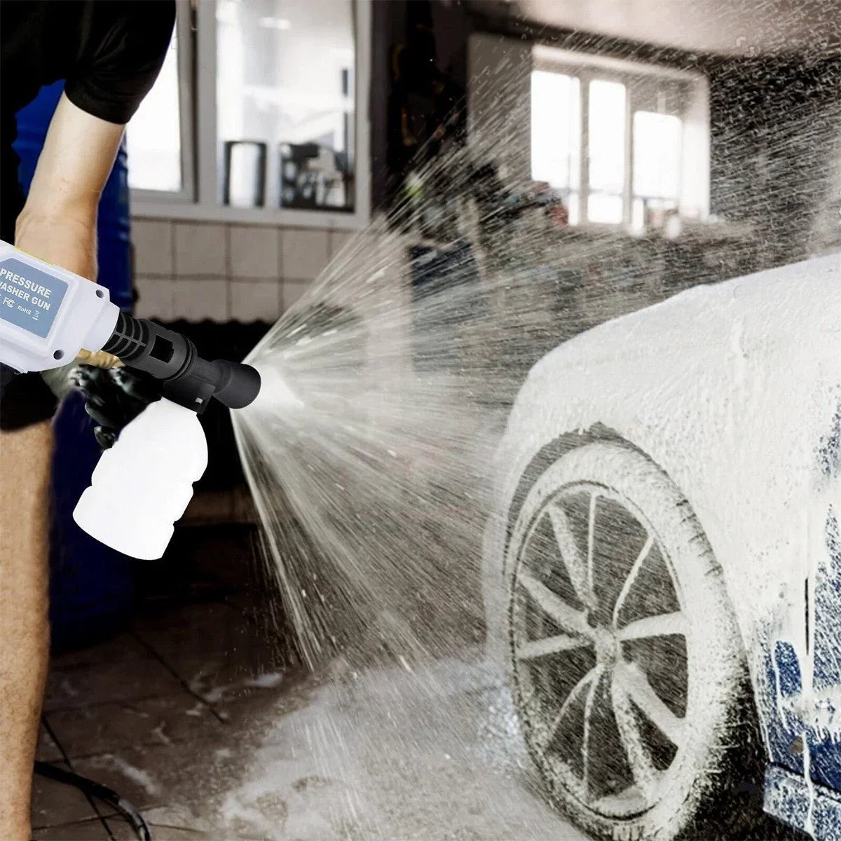 Car Pressure Washer Water Cordless High Power Jet Wash Cleaner Portable 2Battery - Show Gadgets