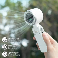Hanging Neck Outdoor 180 Degree Folding Desktop Mini Fan Hand - held Folding High - speed Powerful Turbo Fan - Show Gadgets