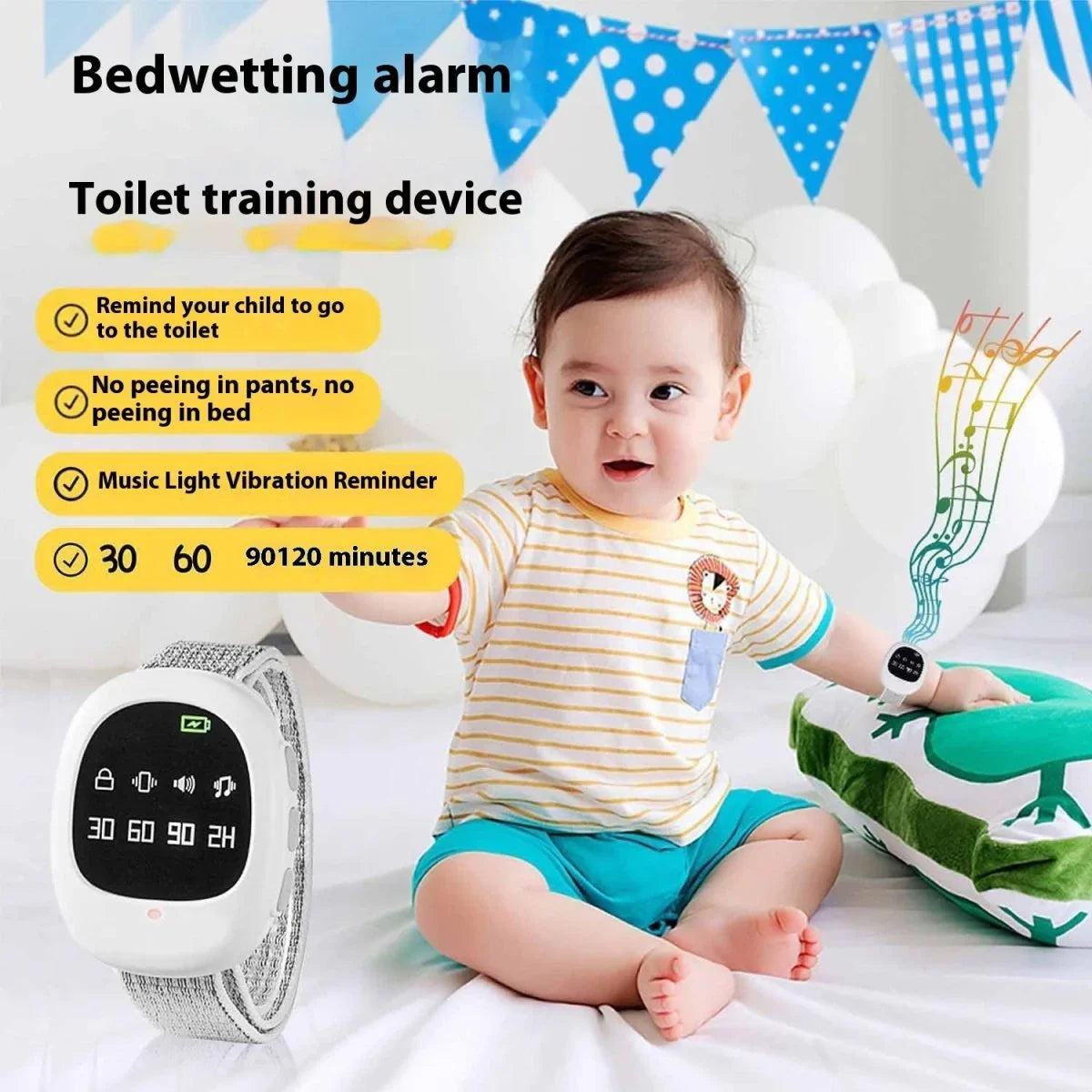 Toilet Trainer Wireless Light Vibration Music Children Bed - wetting Urine Alarm - Show Gadgets