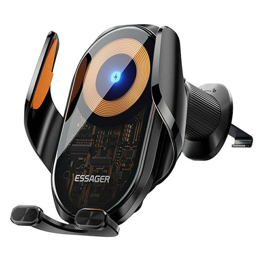 ESSAGER 15W Wireless Charger Car Mount with 360° Rotation and Automatic Sensor Clamp on Air Vent