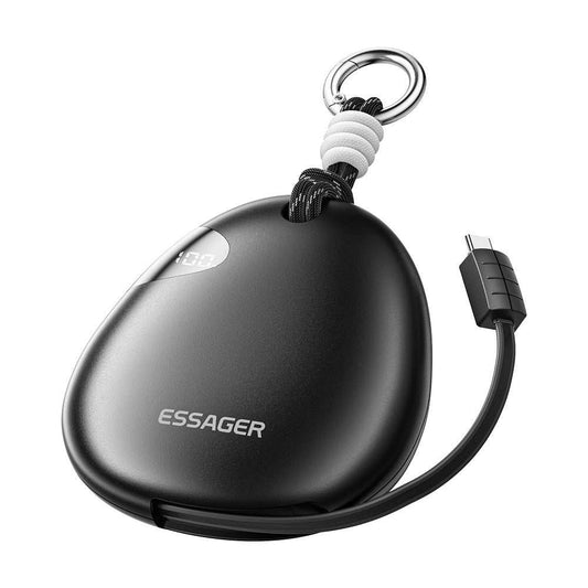 ESSAGER 10000mAh 22.5W Fast Charging Power Bank with Retractable Type-C Cable Large Capacity Battery Pack