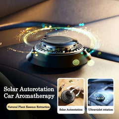 Portable Kinetic Car Air Freshener Solar Powered Double Ring Rotating Air Cleaner Perfume Fragrance Diffuser - Show Gadgets