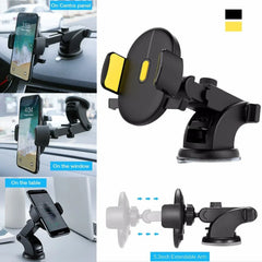 Car Phone Holder Long Rod Telescopic Car Dashboard Suction Cup Type - Show Gadgets