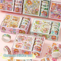 Cute Tape Sticker Gift Box Cartoon Stickers Suit Children's Film Sticker - Show Gadgets