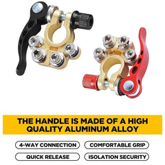2PCS Battery Terminals Connectors Clamps Quick Release For Caravan Car Van 12V - Show Gadgets