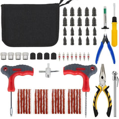 65PCS TYRE PUNCTURE REPAIR TOOL KIT MOTORCYCLE CAR VAN EMERGENCY TUBELESS TIRE - Show Gadgets