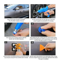 56pcs Car Paintless Kit Dent Puller Lifter Repair Removal Hail Gun Tool UK Plug - Show Gadgets