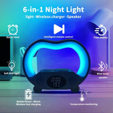 2024 New 6 In 1 Smart Remote Control Bluetooth - compatible Ambience Intelligent LED Table Lamp Multi - function Wireless Charger Night Light Bluetooth - compatible Speaker - Show Gadgets