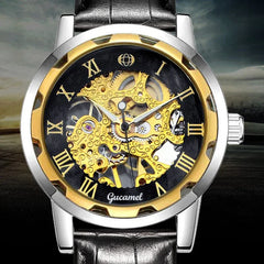 Steel Strip Hollow Gold Manual Mechanical Watch - Show Gadgets