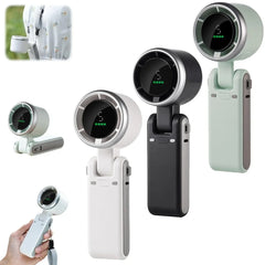 Hanging Neck Outdoor 180 Degree Folding Desktop Mini Fan Hand - held Folding High - speed Powerful Turbo Fan - Show Gadgets