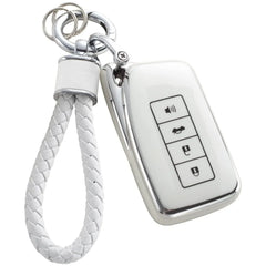 Silver Edge Car Key Cover Cover Matching Car Key Chain Pendant - Show Gadgets
