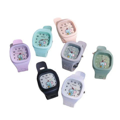 Cute Silicone Trendy Luminous Sports Student Square Good-looking Watch - Show Gadgets