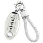 Silver Edge Car Key Cover Cover Matching Car Key Chain Pendant - Show Gadgets