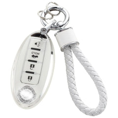 Silver Edge Car Key Cover Cover Matching Car Key Chain Pendant - Show Gadgets