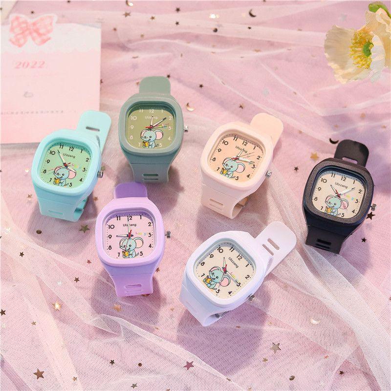 Cute Silicone Trendy Luminous Sports Student Square Good-looking Watch - Show Gadgets