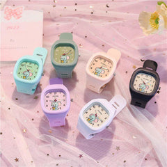 Cute Silicone Trendy Luminous Sports Student Square Good-looking Watch - Show Gadgets