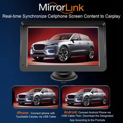 Portable Car Stereo Wireless CarPlay & Android Auto, Car Radio 7inches Touchscreen, Bluetooth5.0, Mirror Link, Maps Navigation, Voice Control, AUX Cable Vehicles - Show Gadgets