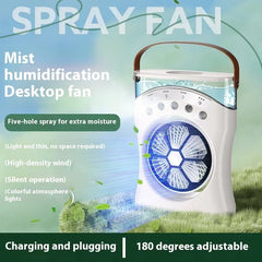 Portable Fan Portable Mini Humidifier Fan Water Spraying Fan Rechargeable Cooler Air Adjustment Fan For Hot Weather - Show Gadgets