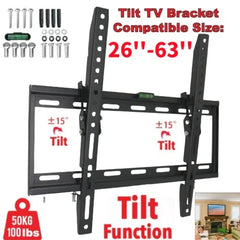 TV Wall Bracket Mount TILT For 26 32 40 50 55 Upto 63 Inch Flat LCD LED QLED TVs - Show Gadgets