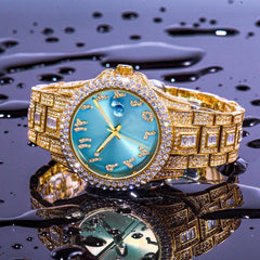 European & American Hip Hop Full Diamond Men's Quartz Watch – Ice Out in Style - Show Gadgets