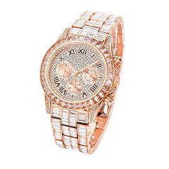 Fashion Three Eyes Rainbow Diamond Daikin Watch Full Square Diamond British Men's Watch - Show Gadgets